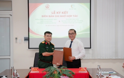 HCMUNRE và Viện Công nghệ Nhiệt đới - Viện Khoa học và Công nghệ Quân sự ký kết MOU: Mở rộng không gian hợp tác nghiên cứu, đào tạo và chuyển giao công nghệ