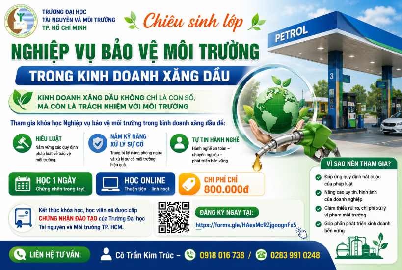 Thông báo chiêu sinh lớp nghiệp vụ bảo vệ  môi trường trong kinh doanh xăng dầu